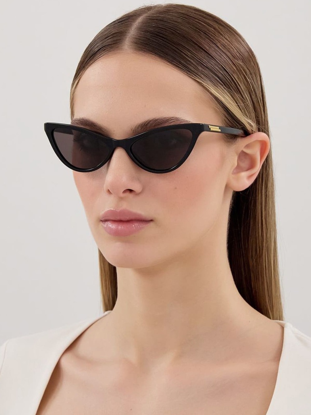 Bottega Veneta Black Cat-Eye Sunglasses 56mm